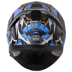 Casco Shaft Pro 612Dv Inside Soul Azul Gris Visor Iridium Dorado