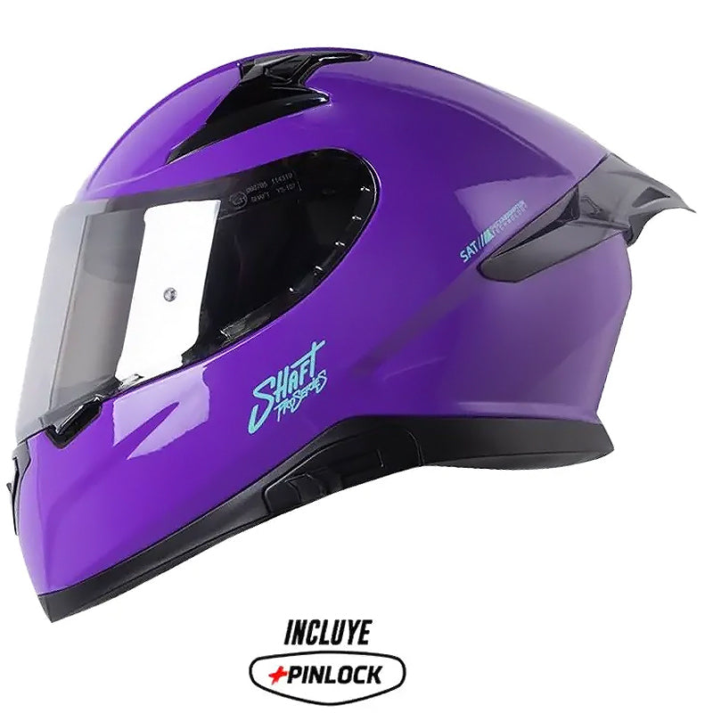 Casco Shaft Pro 612Dv Solid Morado Turquesa Visor Iridium Silver