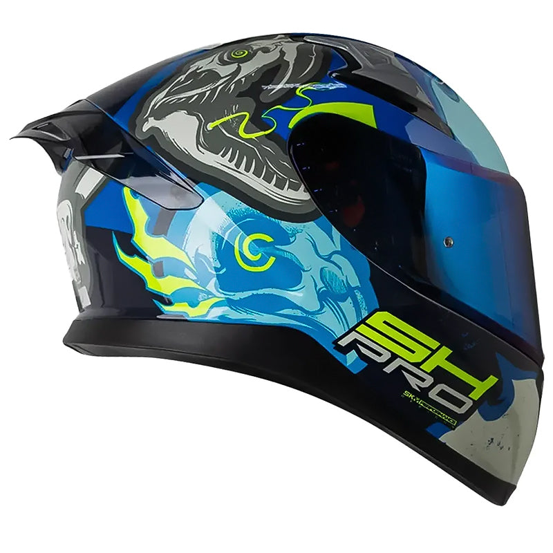 Casco Shaft Pro 612Dv X-Ray Azul Gris Visor Iridium Azul