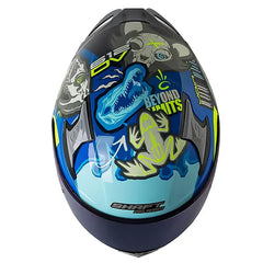 Casco Shaft Pro 612Dv X-Ray Azul Gris Visor Iridium Azul