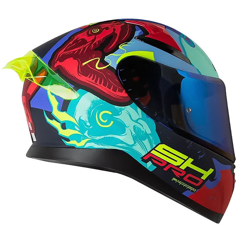 Casco Shaft Pro 612Dv X-Ray Azul Rojo Visor Iridium Azul