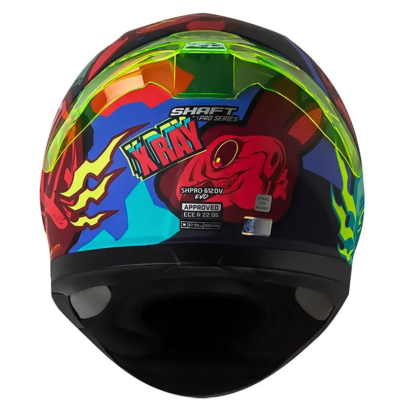 Casco Shaft Pro 612Dv X-Ray Azul Rojo Visor Iridium Azul