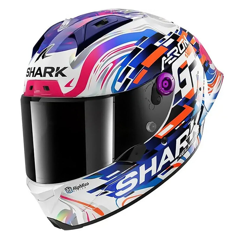 Casco Shark- Aeron Gp Réplica Zarco Morado Azul