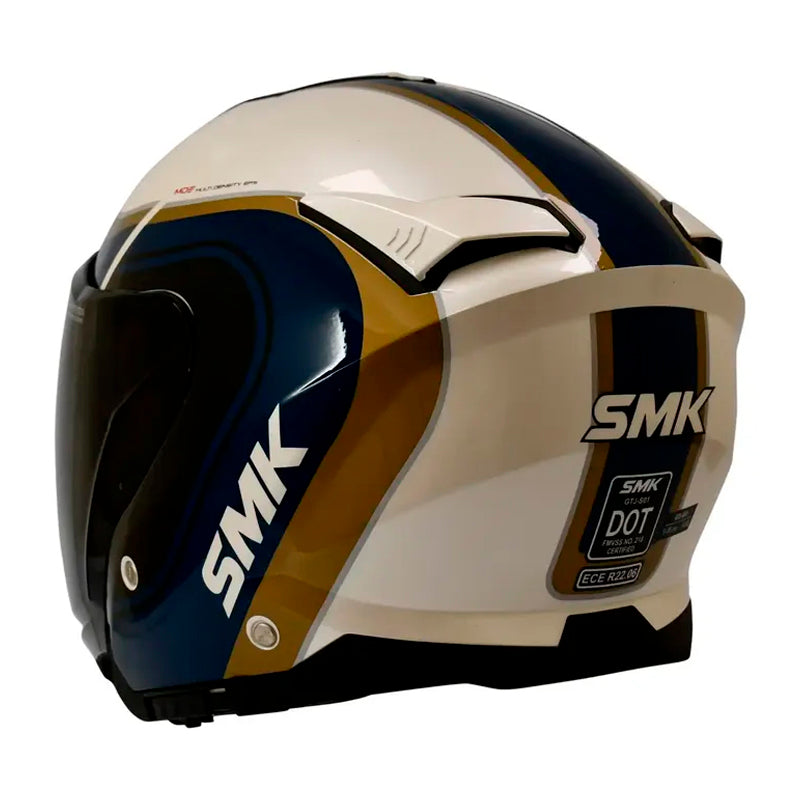 Casco Smk Gtj Libero Blanco Brillante Azul Café