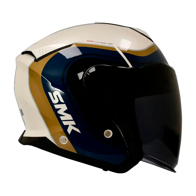 Casco Smk Gtj Libero Blanco Brillante Azul Café