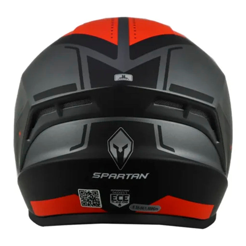 Casco Spartan Draken S Sonar Negro Gris Rojo