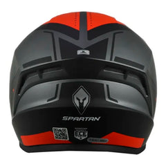 Casco Spartan Draken S Sonar Negro Gris Rojo