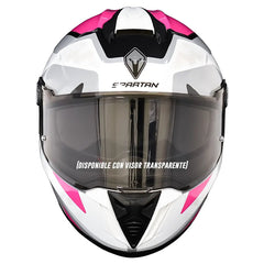 Casco Spartan Hawk First Blanco Gris Rosado