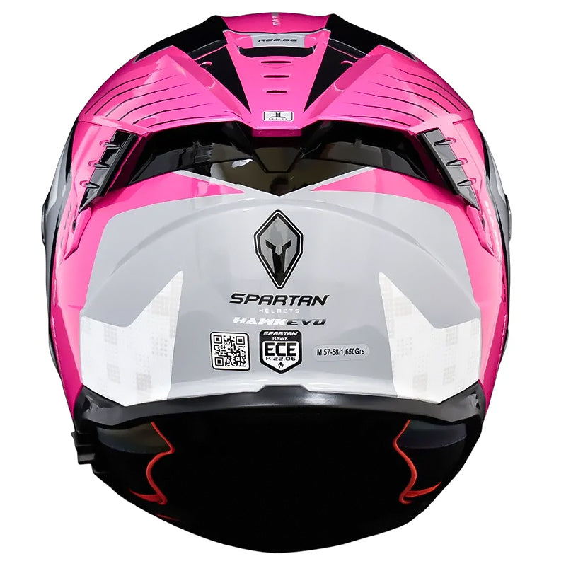 Casco Spartan Hawk First Blanco Gris Rosado