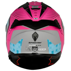 Casco Spartan Hawk First Gris Azul Rosado