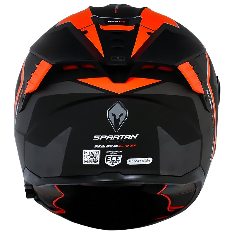 Casco Spartan Hawk First Negro Gris Rojo