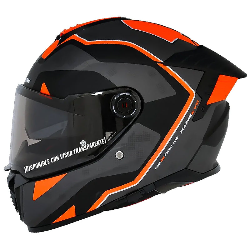 Casco Spartan Hawk First Negro Gris Rojo