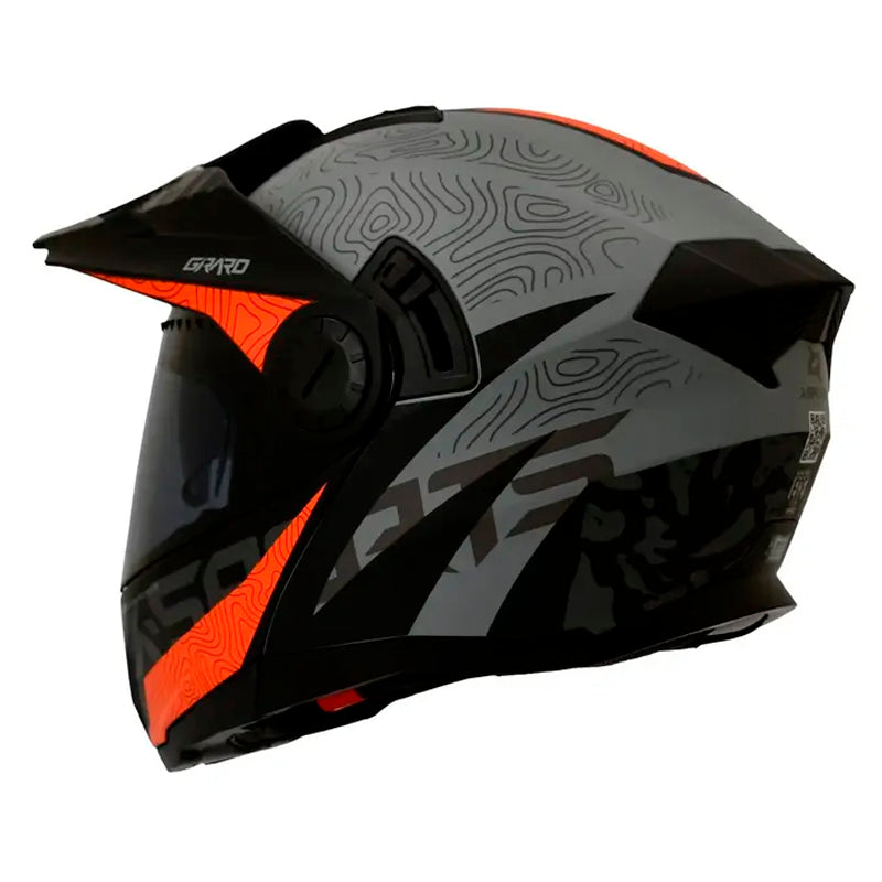 Casco X-Sports 165 Girard Gris Mate Rojo