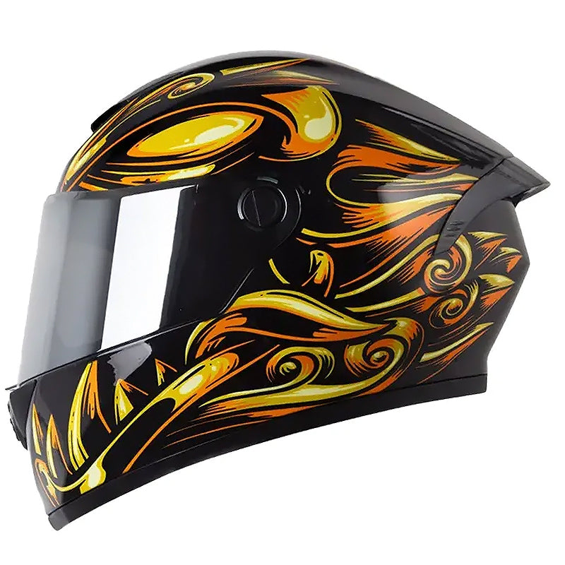 Casco X_One x-500 Gt Evo Old Mask Negro Amarillo Visor Iridium Silver