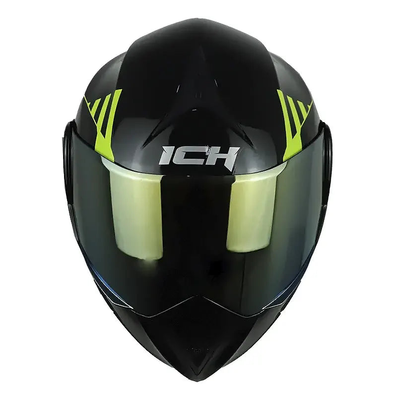 Casco Ich 3110 Cicu Negro Amarillo Visor Dorado