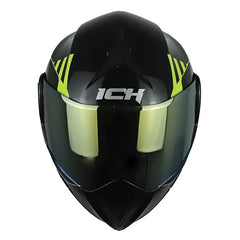 Casco Ich 3110 Cicu Negro Amarillo Visor Dorado