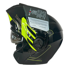 Casco Ich 3110 Cicu Negro Amarillo Visor Dorado