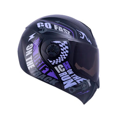 Casco Ich 3110 Speed Mast Negro Brillante Morado