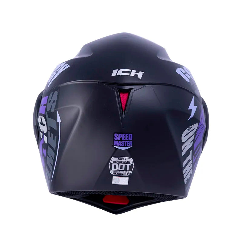 Casco Ich 3110 Speed Mast Negro Brillante Morado