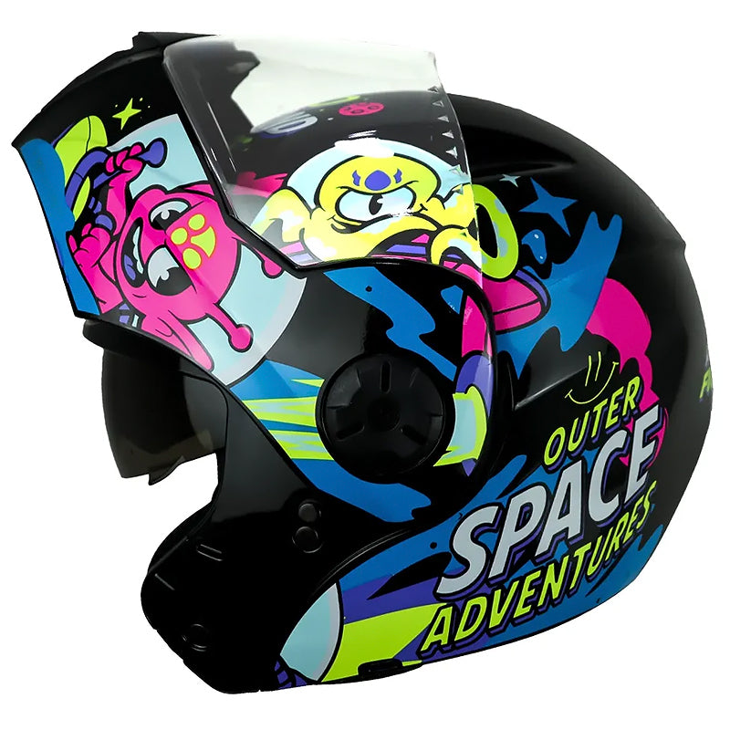 Casco Ich 3110s Kids Astro Fight Negro Fucsia