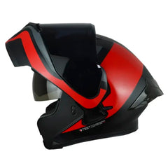 Casco Ich 3120 Further Negro Rojo Visor Smoke