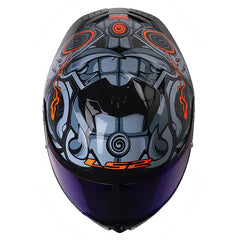 Casco Ls2 Ff808 Samurai Gris Azul Visor Revo Azul