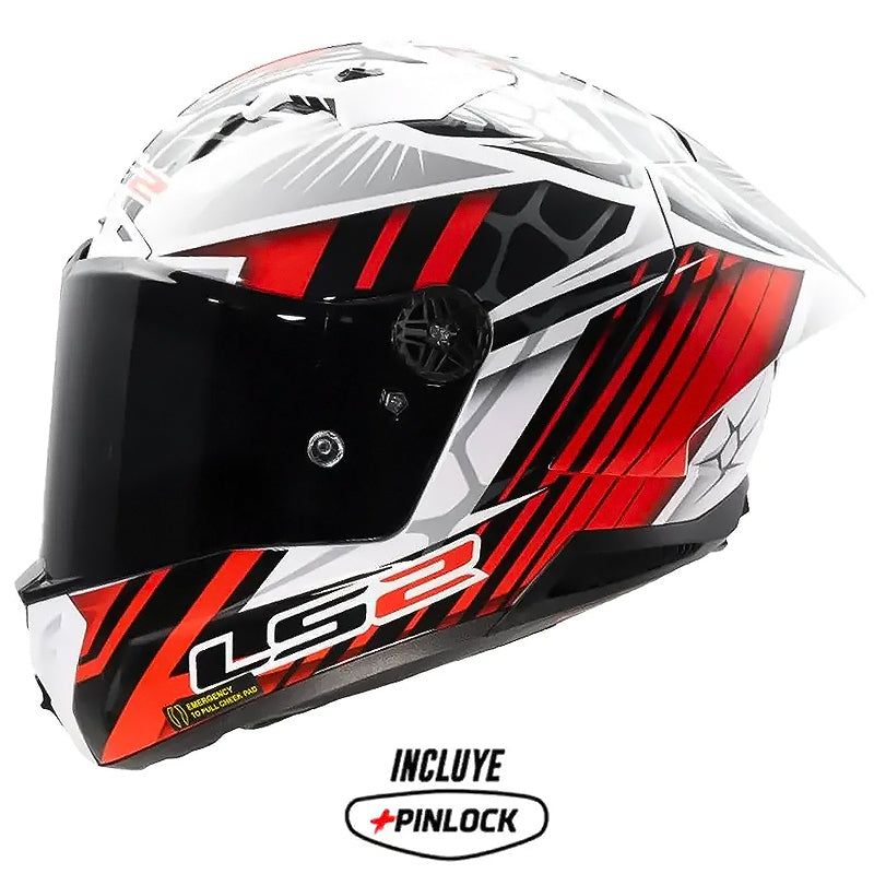 Casco Ls2 Ff85 Thunder Gp Aero Perolari Blanco Rojo