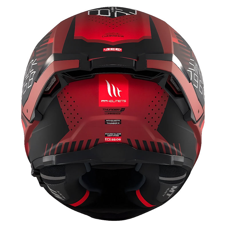 Casco Mt Thunder 4Sv Luminence D5 Rojo Negro