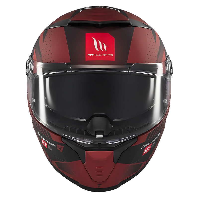 Casco Mt Thunder 4Sv Luminence D5 Rojo Negro