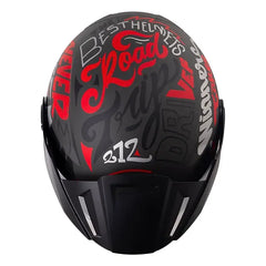 Casco Shaft 212 Racer Gris Oscuro Rojo