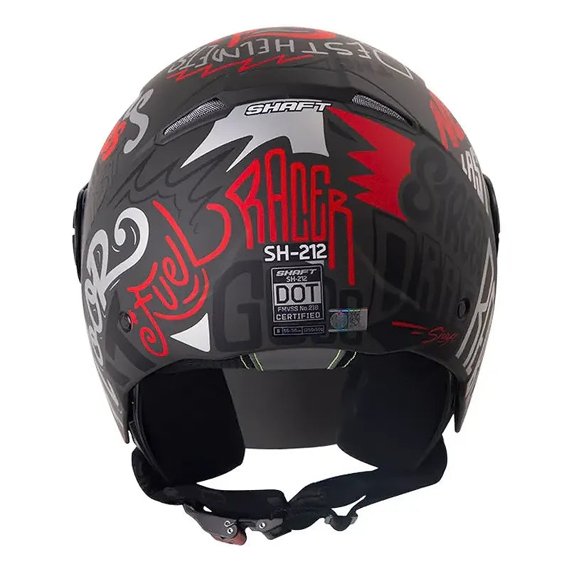 Casco Shaft 212 Racer Gris Oscuro Rojo