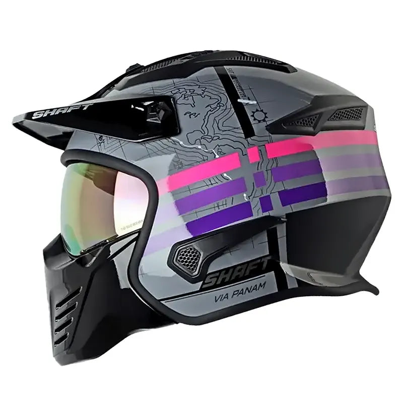 Casco Shaft 225 Pilot Panam Gris Fucsia Brillante