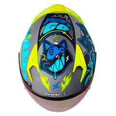Casco Shaft 226 Gt Anymaniac Gris Azul Visor Iridium Azul