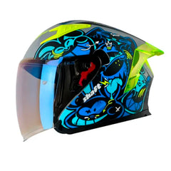 Casco Shaft 226 Gt Anymaniac Gris Azul Visor Iridium Azul