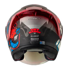 Casco Shaft 226 Gt Anymaniac Negro Azul Visor Iridium Rojo