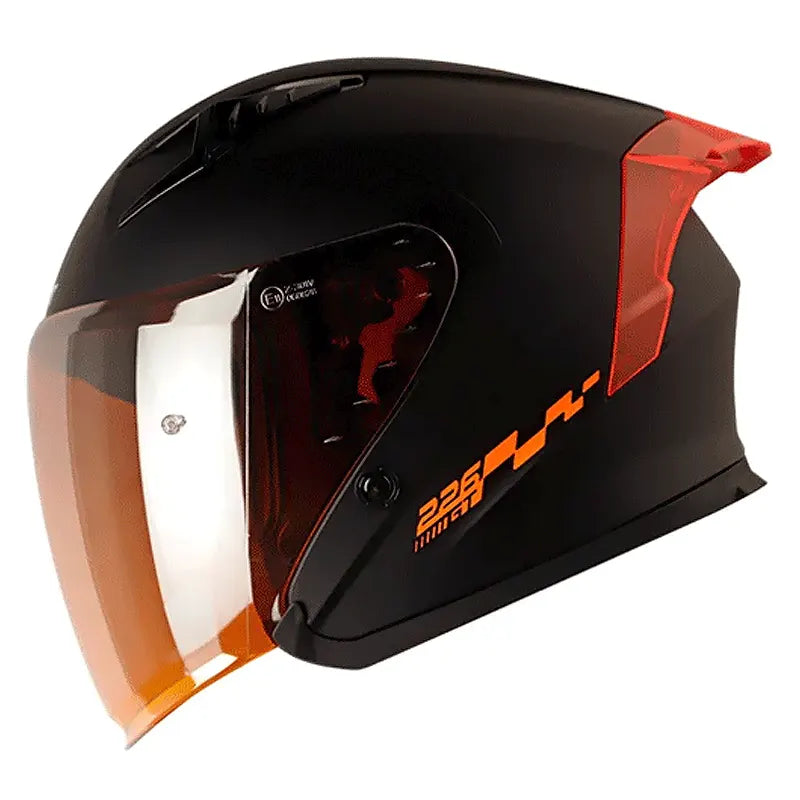 Casco Shaft 226 Gt Solid Negro Mate Naranja