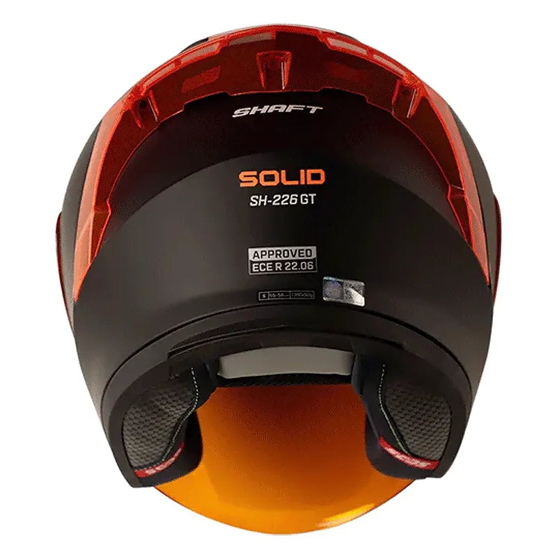 Casco Shaft 226 Gt Solid Negro Mate Naranja