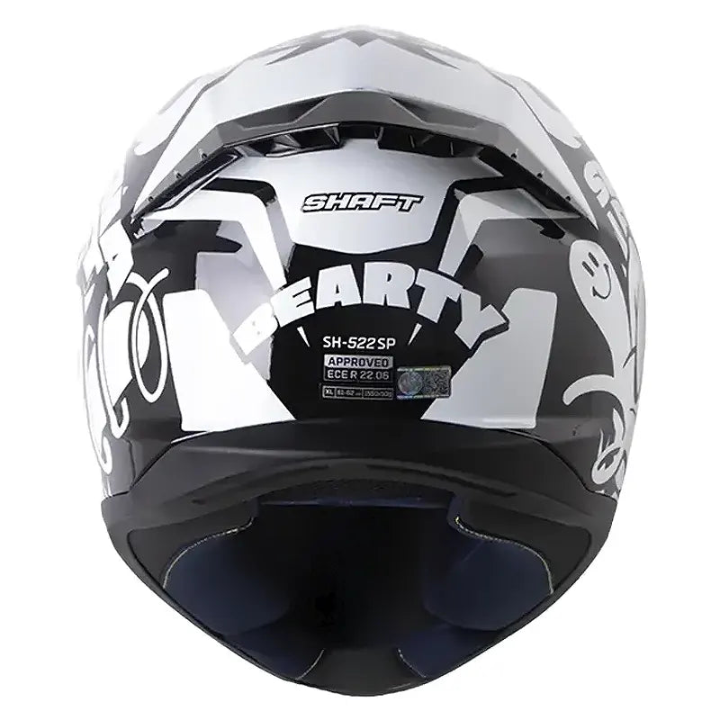 Casco Shaft 522sp Bearty Negro Blanco Visor Iridium Silver