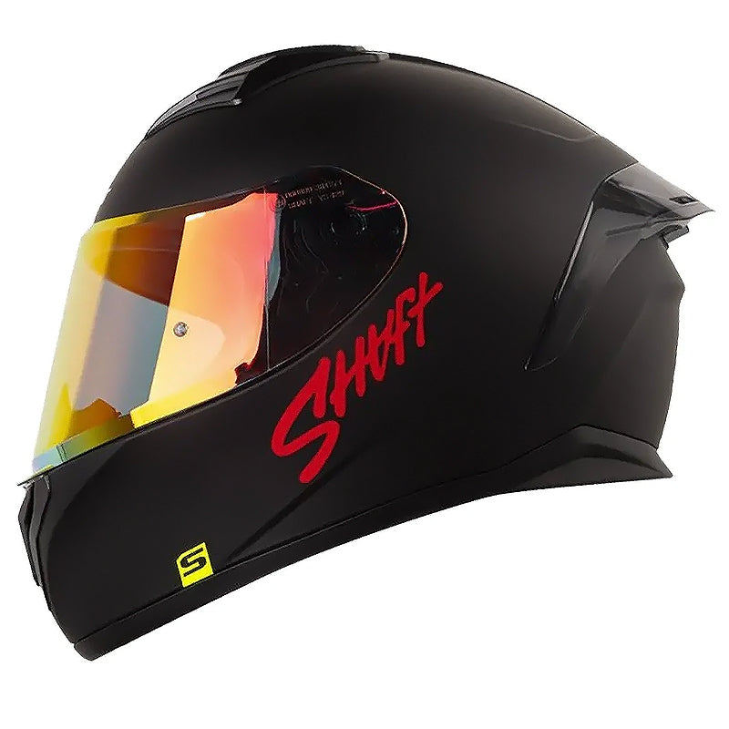 Casco Shaft 582Sp Evo Solid Negro Rojo Visor Revo Rojo