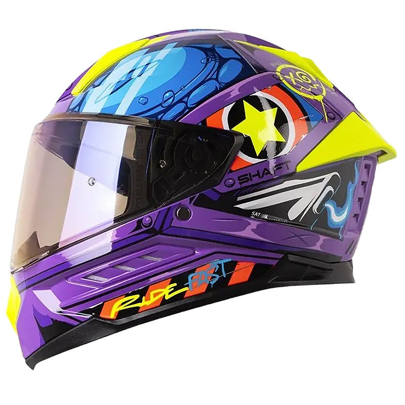 Casco Shaft 595 Gunn Morado Azul Visor Iridium Morado