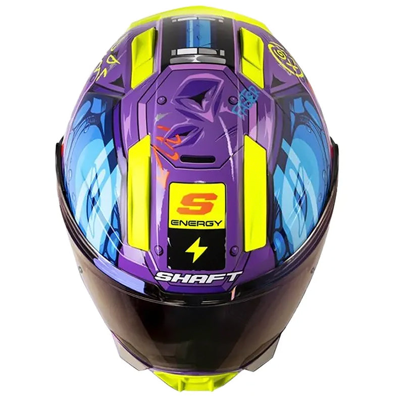 Casco Shaft 595 Gunn Morado Azul Visor Iridium Morado