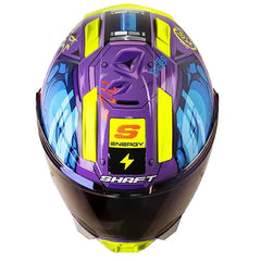 Casco Shaft 595 Gunn Morado Azul Visor Iridium Morado