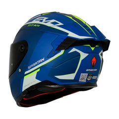 Casco Spartan Hawk Sv Titan Azul Mate Amarillo