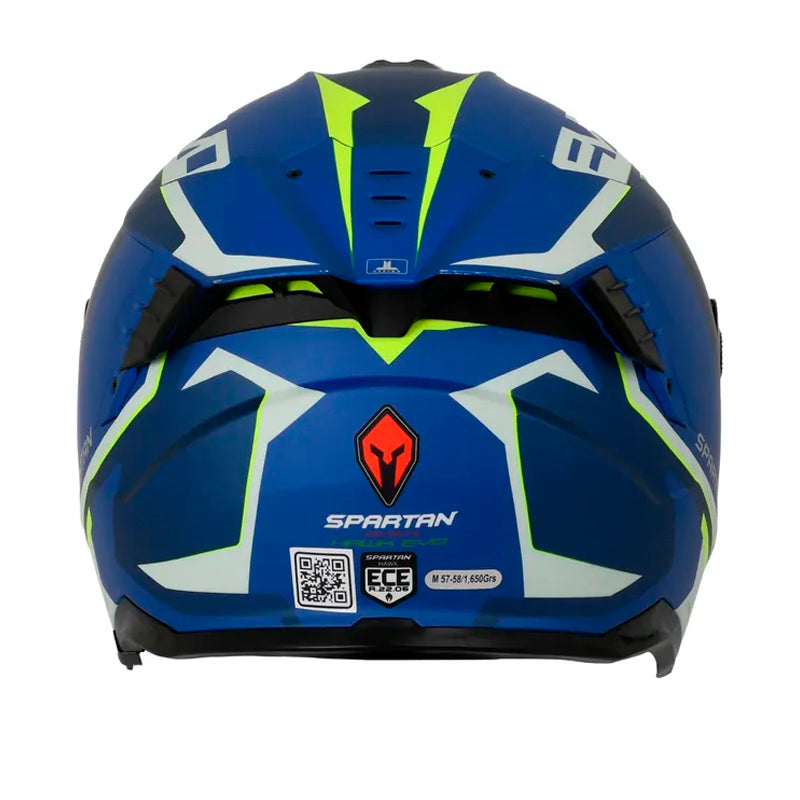 Casco Spartan Hawk Sv Titan Azul Mate Amarillo