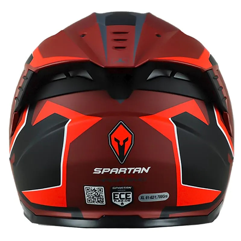 Casco Spartan Hawk Sv Titan Negro Mate Rojo