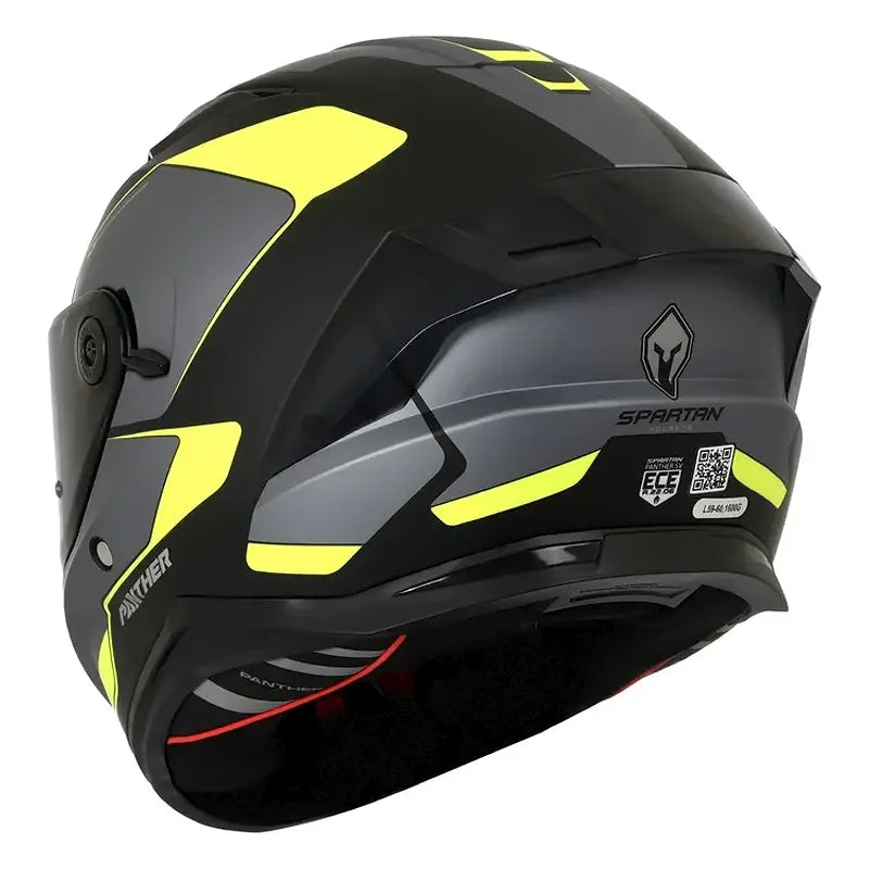 Casco Spartan Panther Sv Gale Negro Mate Gris Amarilo
