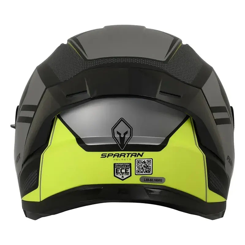 Casco Spartan Panther Sv Prestige Negro Mate Amarillo