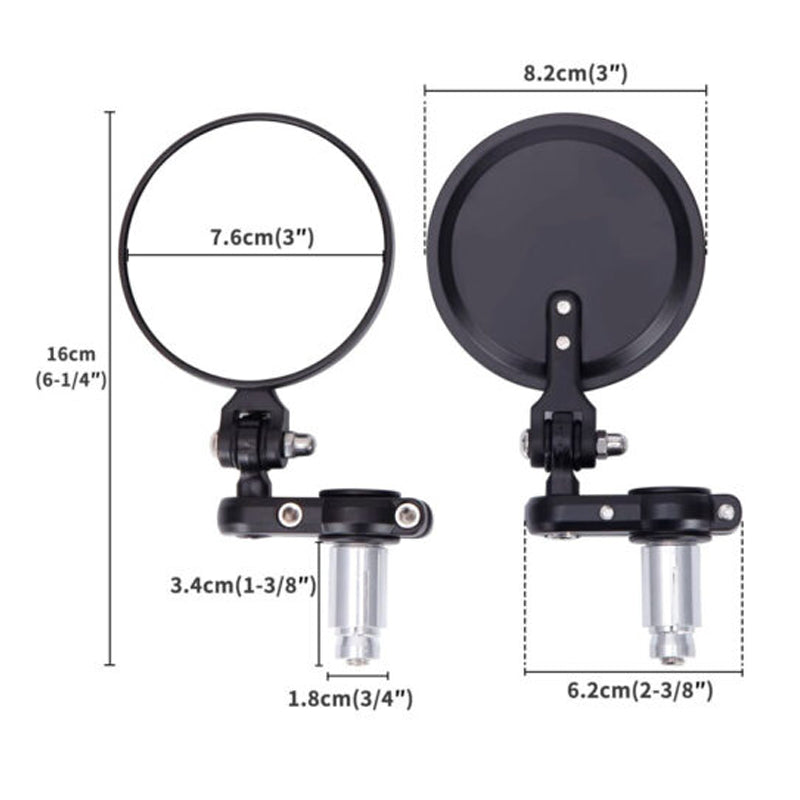 Espejo Cafe Racer Redondos Con Abrazadera